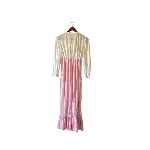 Vintage Victorian style‎ midi long sleeve dress with pink bottom size small - Picture 2 of 6